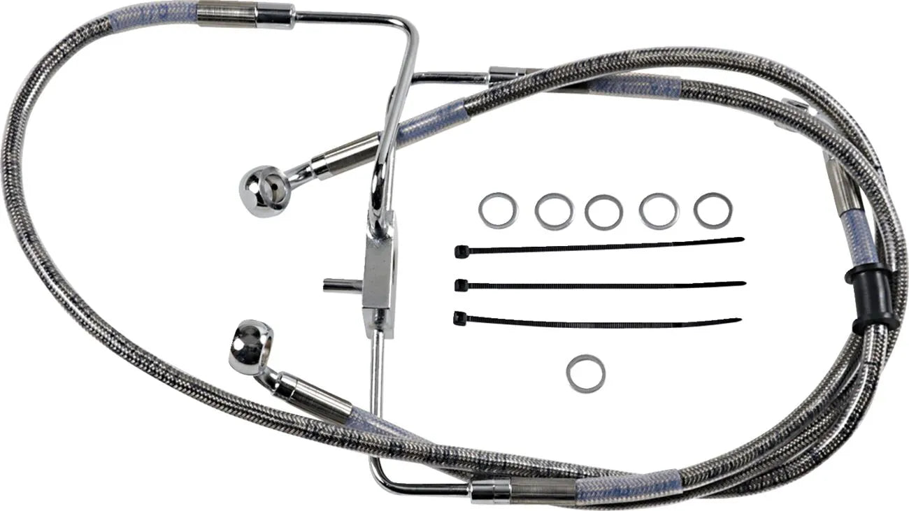 Drag Specialties Extended Brake Line 39" Stainless Steel Front
