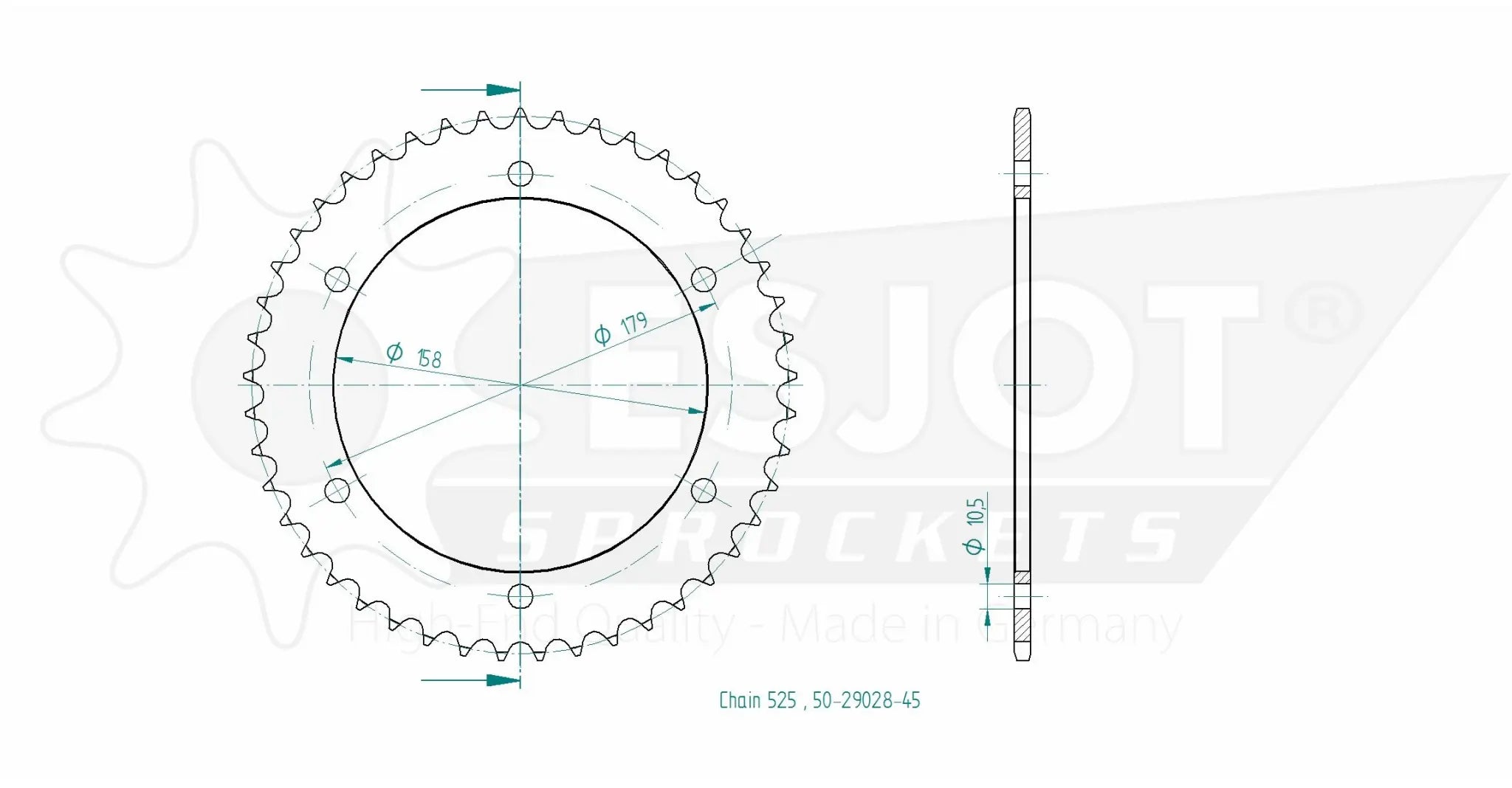 Esjot 525 Rear Sprocket - High-quality Steel