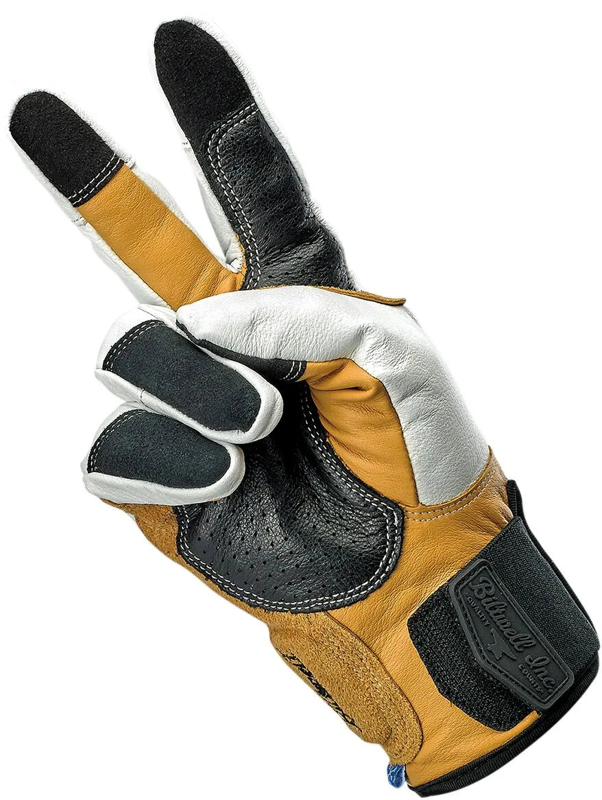 Biltwell Belden Gloves - Black/Light Gray/Golden Yellow