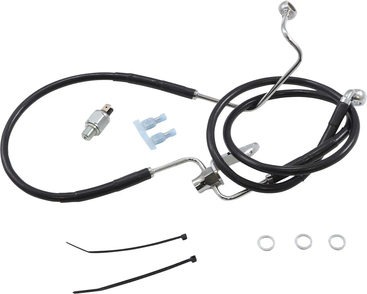Drag Specialties Extended Black Vinyl Brake Line Kit
