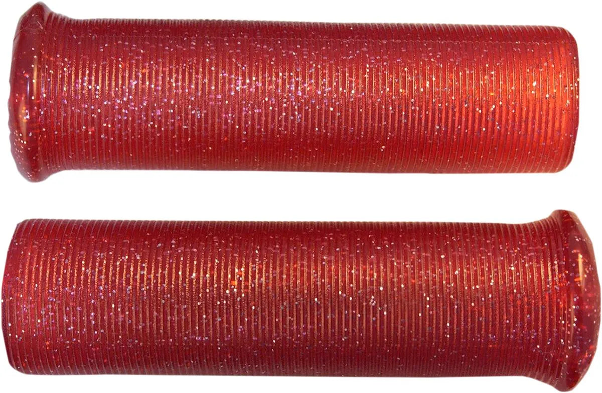 Emgo Star Fire Flake Grips - Red Sparkle