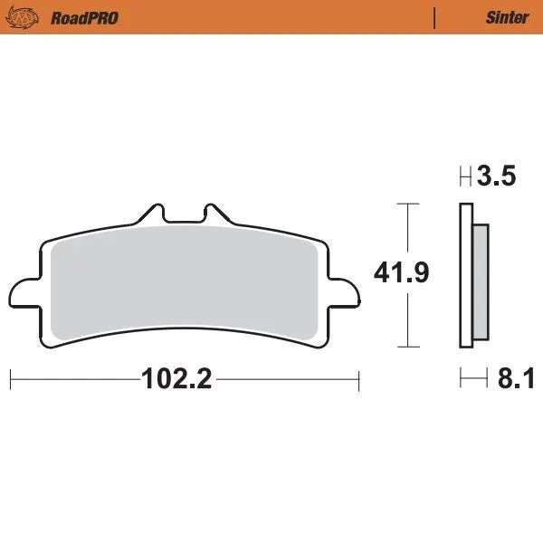 Moto-master Roadpro Sintered Brake Pad Front