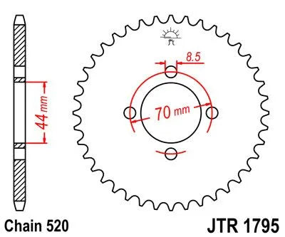 Jt Sprockets Steel Rear Sprocket - 520