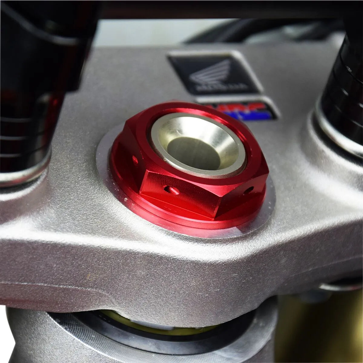 Scar Steering Stem Nut - Red Anodized Aluminum