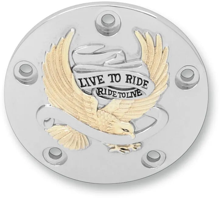 Drag Specialties Live To Ride Points Cover - Black/chrome/gold