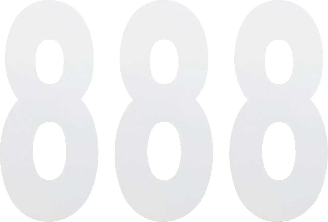 Factory Effex Standard Numbers - White Number 8 (3-pack)