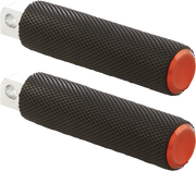 Arlen Ness Knurled Foot Pegs - Black/orange
