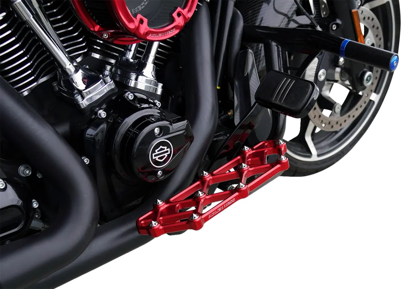 Arlen Ness Diamond Red Anodized Driver Floorboards