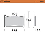 Moto-master Roadpro Sinter Brake Pad Front Sintered Metal