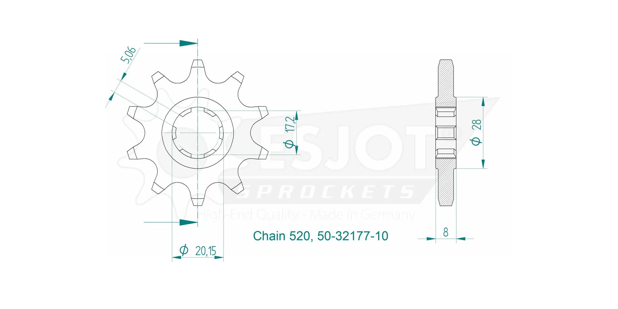 Esjot 520 Front Sprocket - 10 Tooth