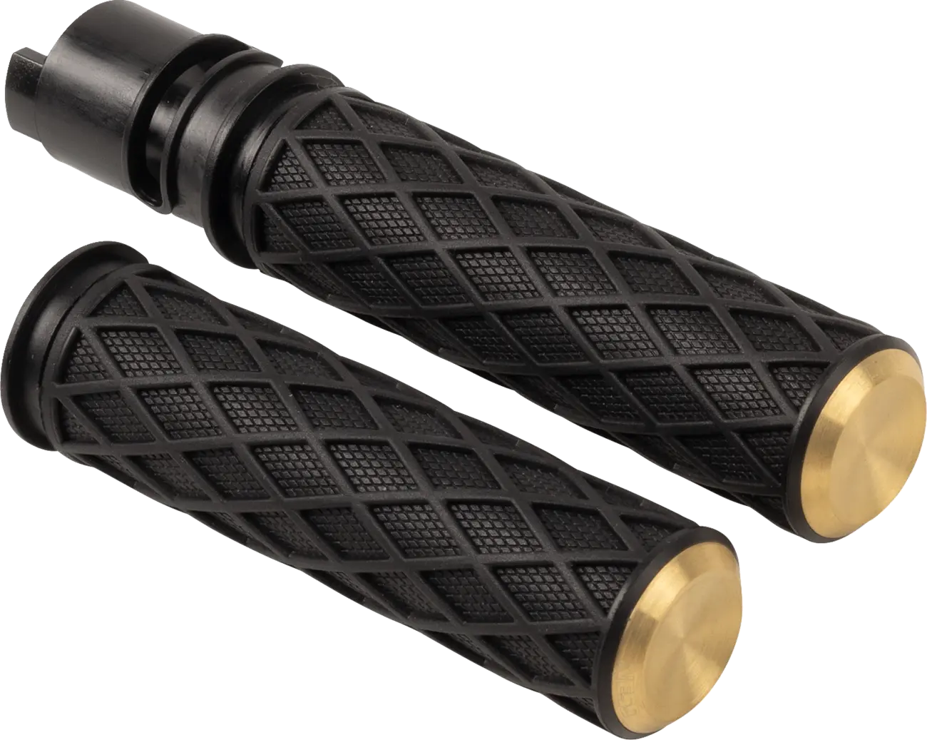 Arlen Ness Diamond Grips - Black/brass, 1"