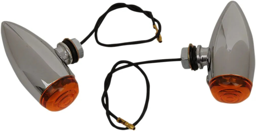 Drag Specialties Marker Lights - Chrome, Amber Lens