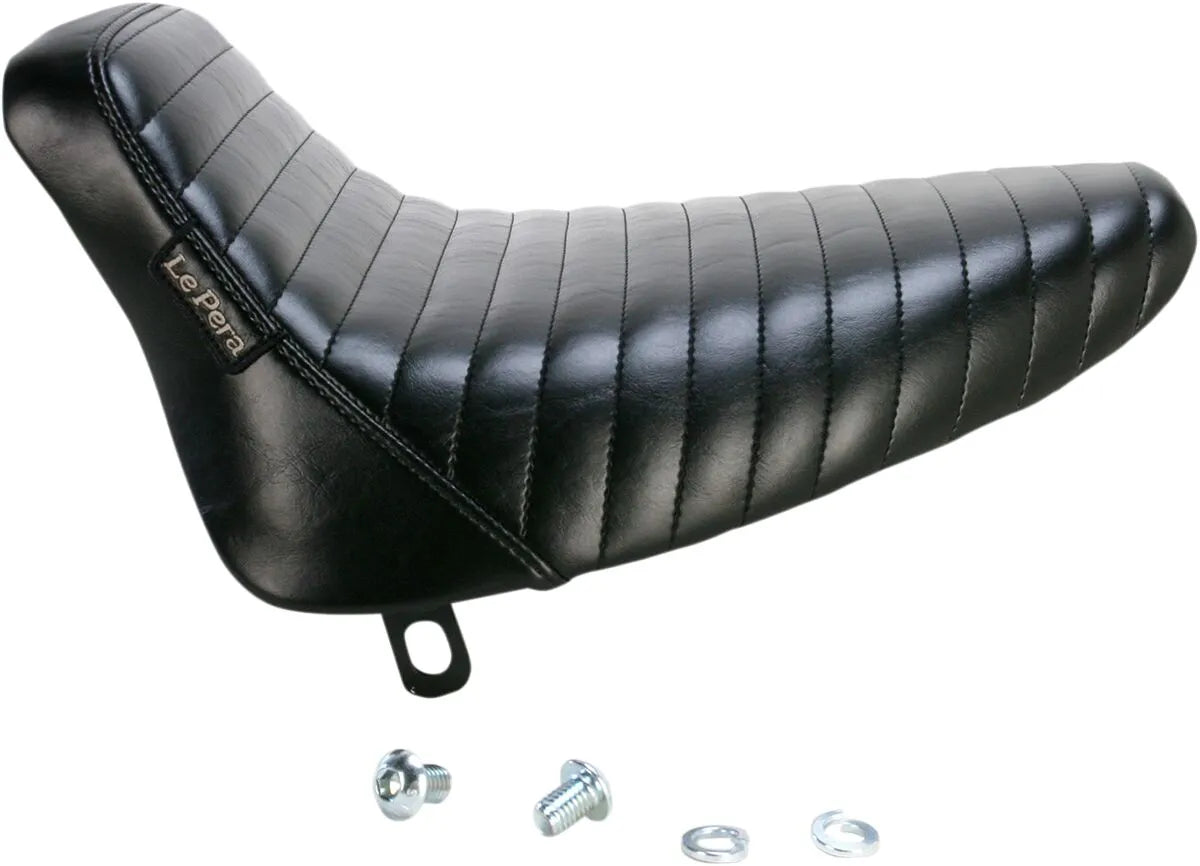 Le Pera Bare Bones Solo Seat - Black Pleated Vinyl