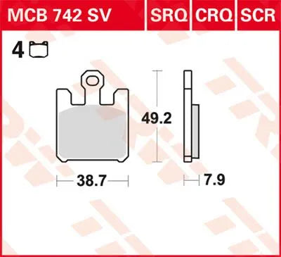 Trw Sv Series Sintered Brake Pads For Front Brake