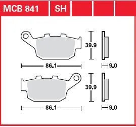 Trw Sh Series Sintered Metal Rear Brake Pads