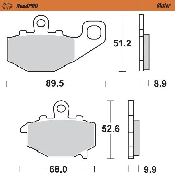 Moto-master Roadpro Sinter Brake Pad Rear
