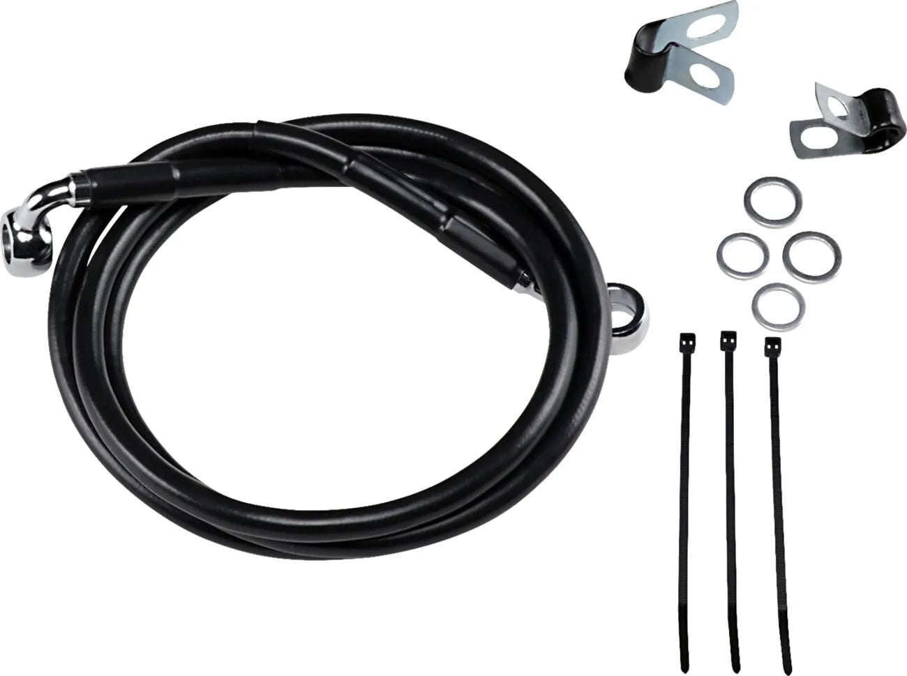 Drag Specialties Extended Brake Line Kit 49.25" Black
