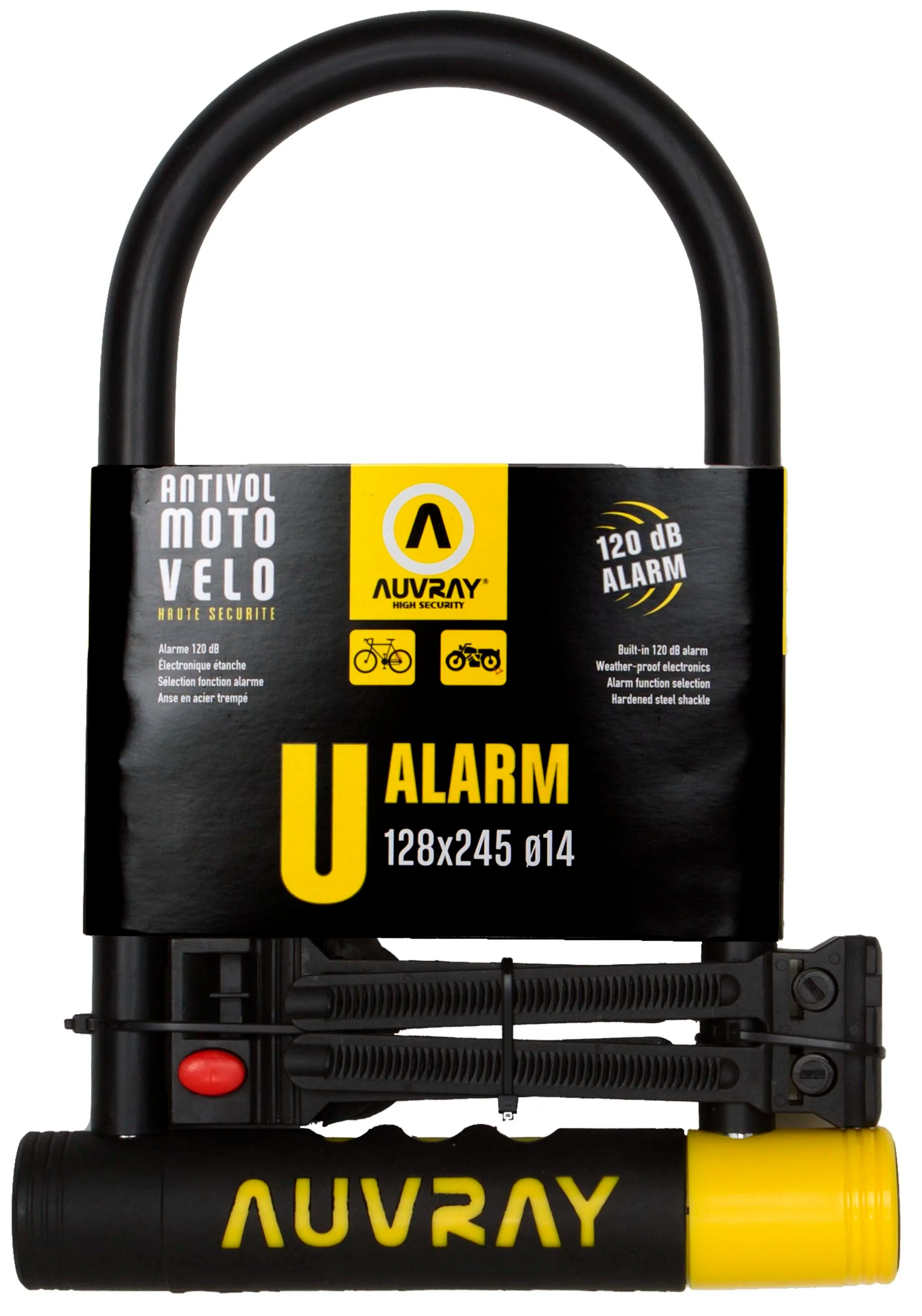 Auvray U-lock Alarm With Clamp Type Frame Bracket