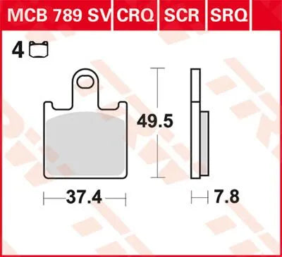 Trw Scr Series Sintered Race Brake Pads