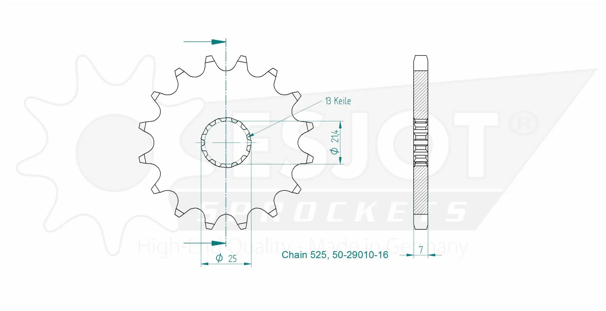 Esjot 525 Front Sprocket - 16 Tooth