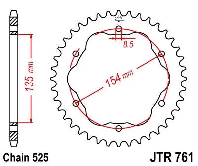 Jt Sprockets Steel Rear Sprocket - 525