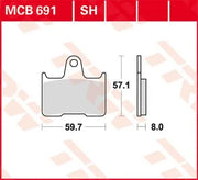 Trw Sh Series Sintered Rear Brake Pads