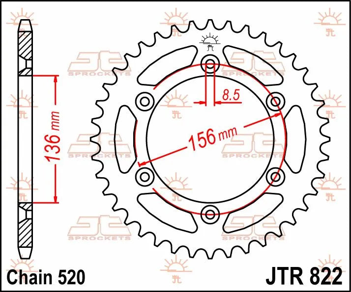 Jt Sprockets Steel Rear Sprocket 520-53t