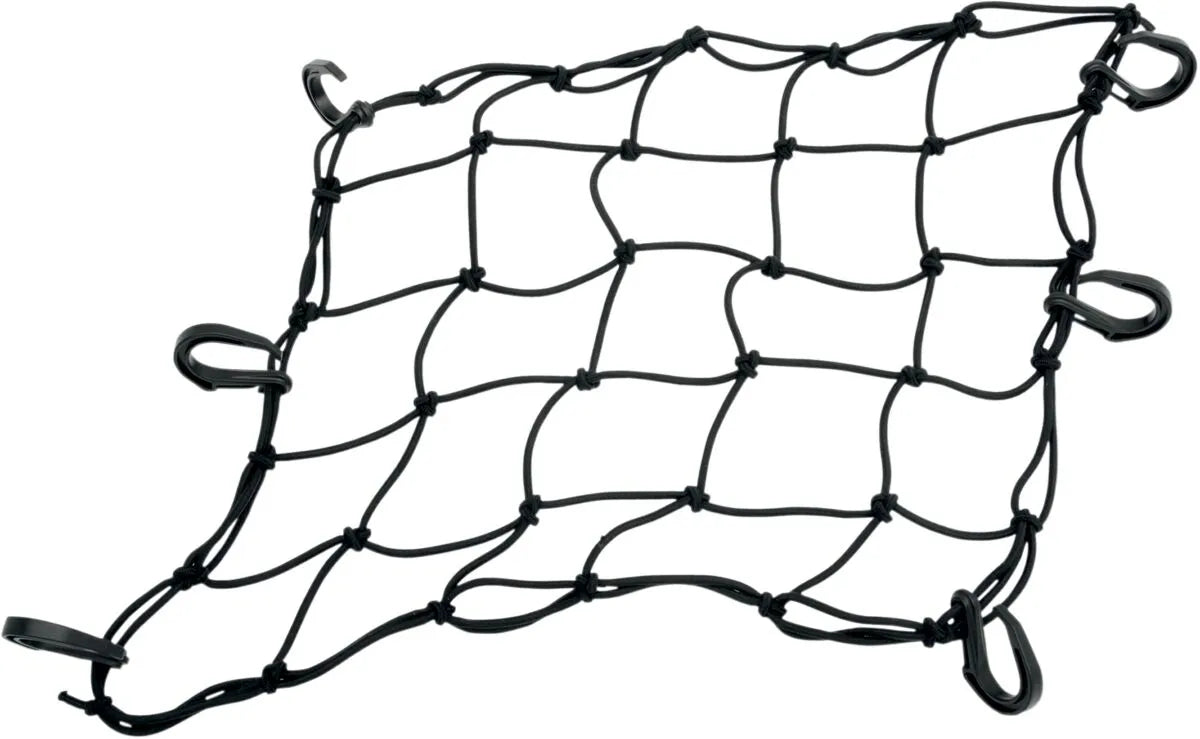 Drag Specialties Black Cargo Net With Plastic Hooks