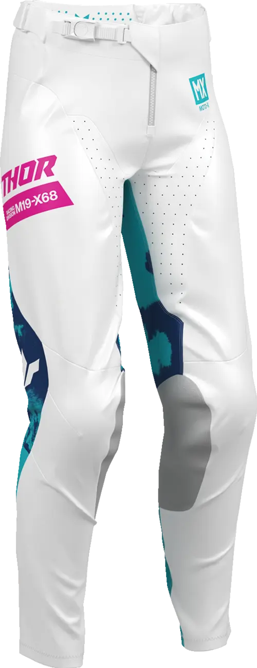 Thor Women's Launchmode Bleach Motocross Pants - Pink/White/Aqua