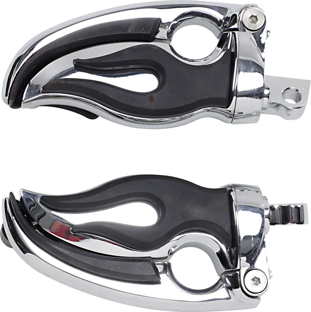 Kuryakyn Flamin' Switchblade Pegs - Chrome & Black