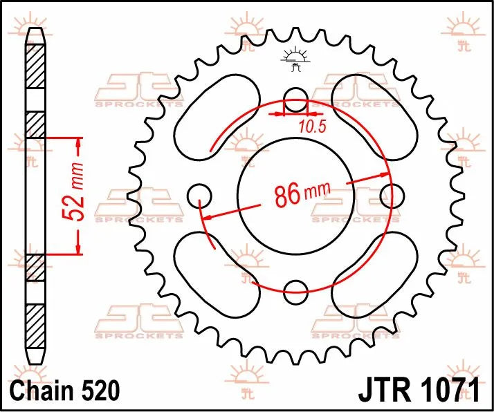 Jt Sprockets Steel Rear Sprocket - 520, 30t
