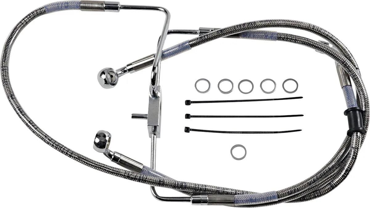 Drag Specialties Extended Brake Line 39" Stainless Steel Front