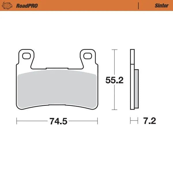 Moto-master Roadpro Sinter Brake Pad Front