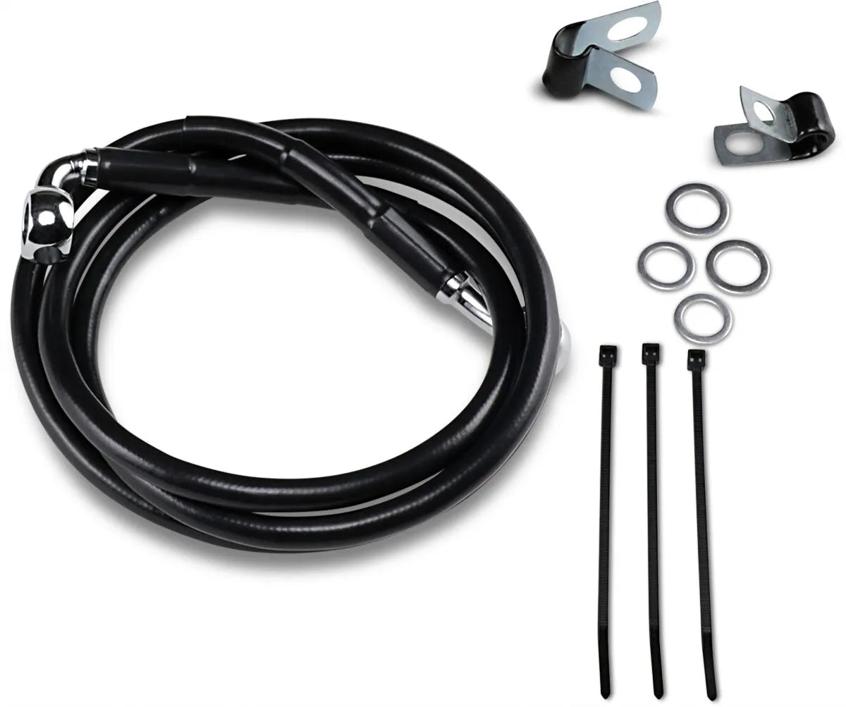 Drag Specialties Extended Black Vinyl Brake Line Kit