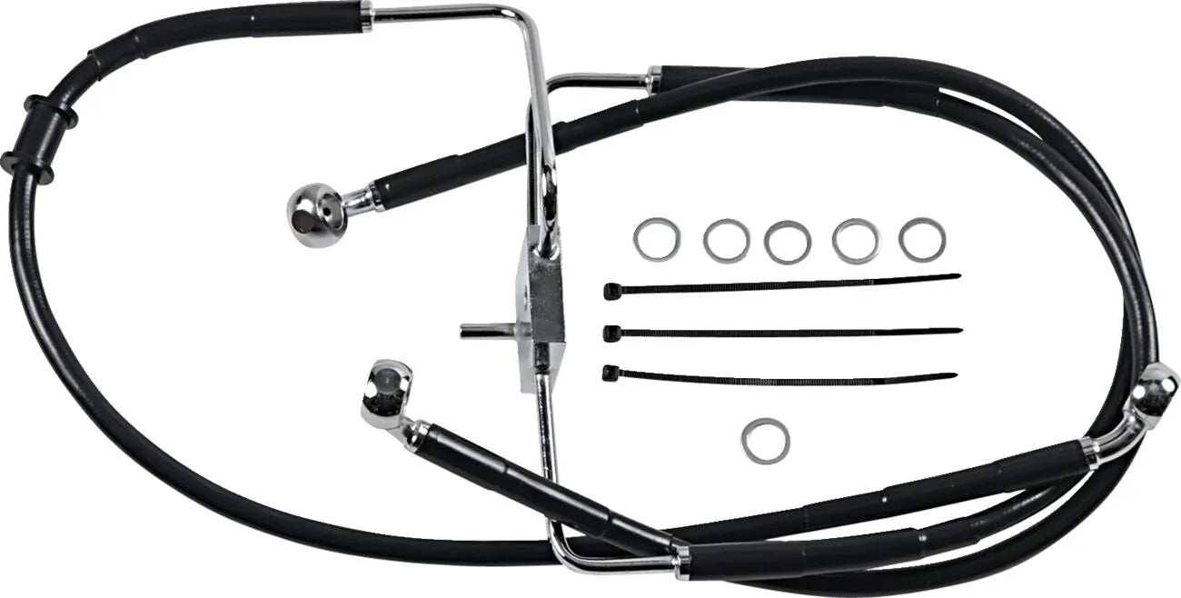 Drag Specialties Extended Brake Line 35" Stainless Steel Front