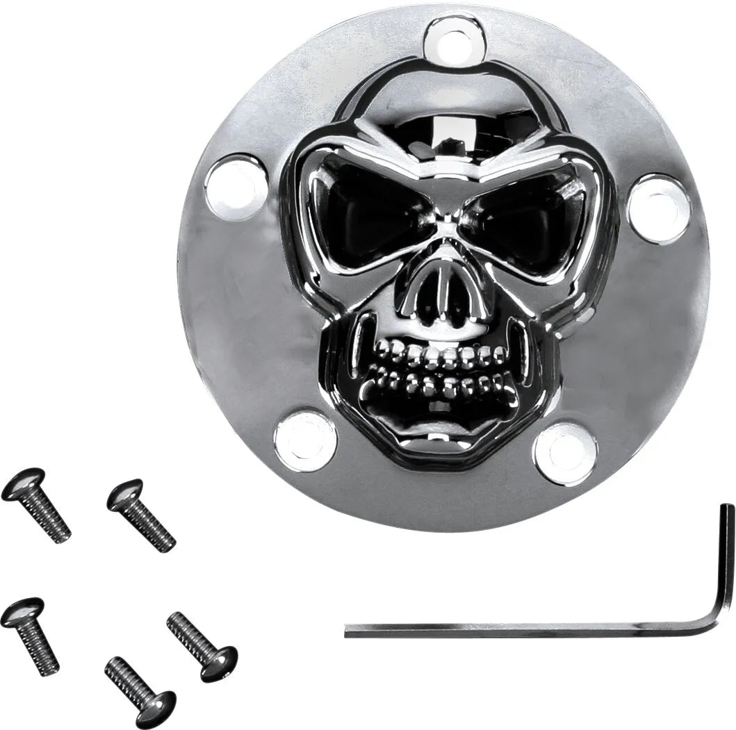 Drag Specialties 3-d Skull Points Cover - Chrome