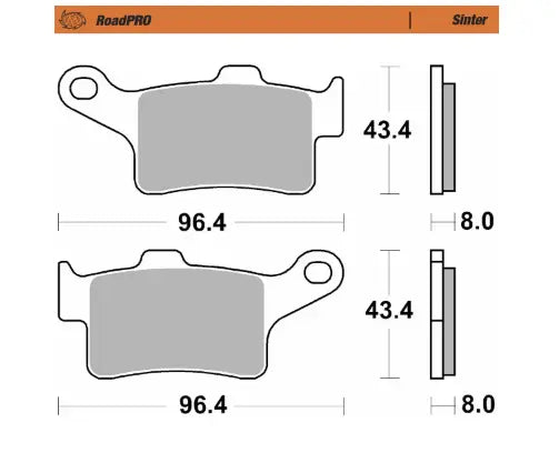 Moto-master Roadpro Sintered Metal Brake Pads