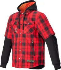 Alpinestars Mo.st.eq Tartan Motorcycle Jacket - Black/Red