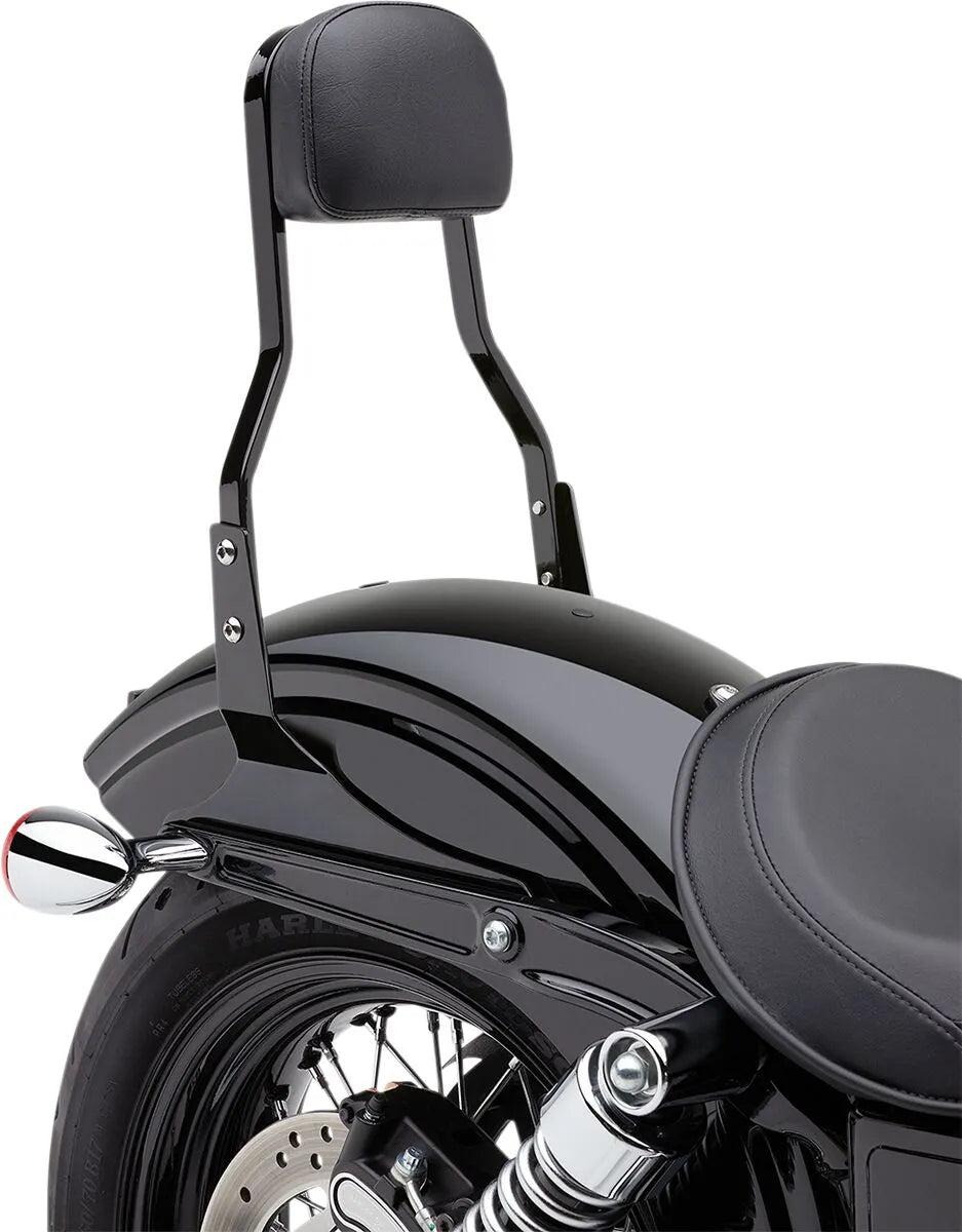 Cobra Square Sissy Bar - Black Steel Support