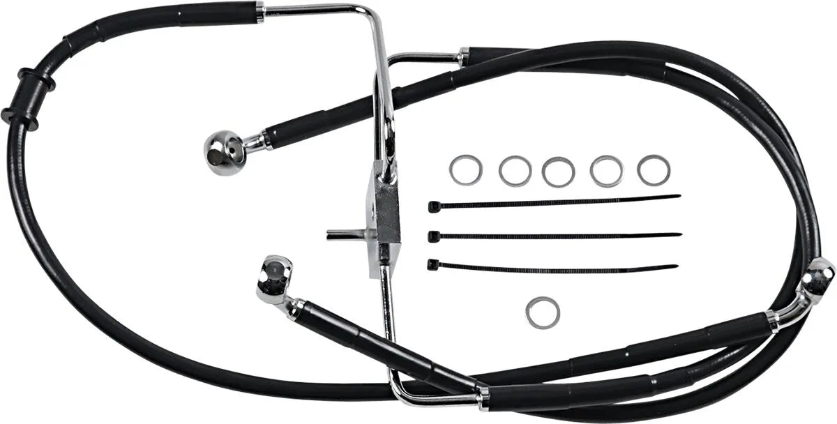 Drag Specialties Extended Brake Line 35" Stainless Steel Front
