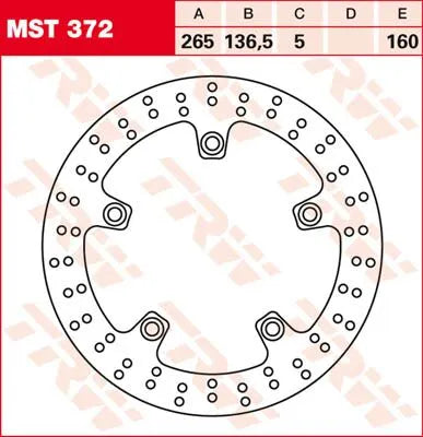 Trw Round Fixed Brake Rotor For 250-299mm Applications