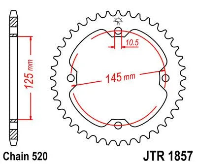 Jt Sprockets Rear Sprocket - 520, 38t, Black Zinc