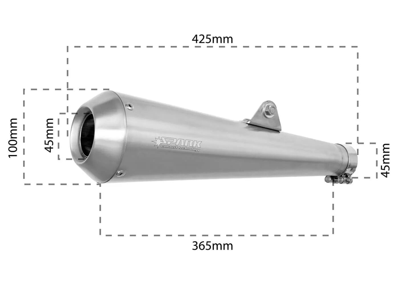 Spark Classic Slip-on Muffler In Stainless Steel