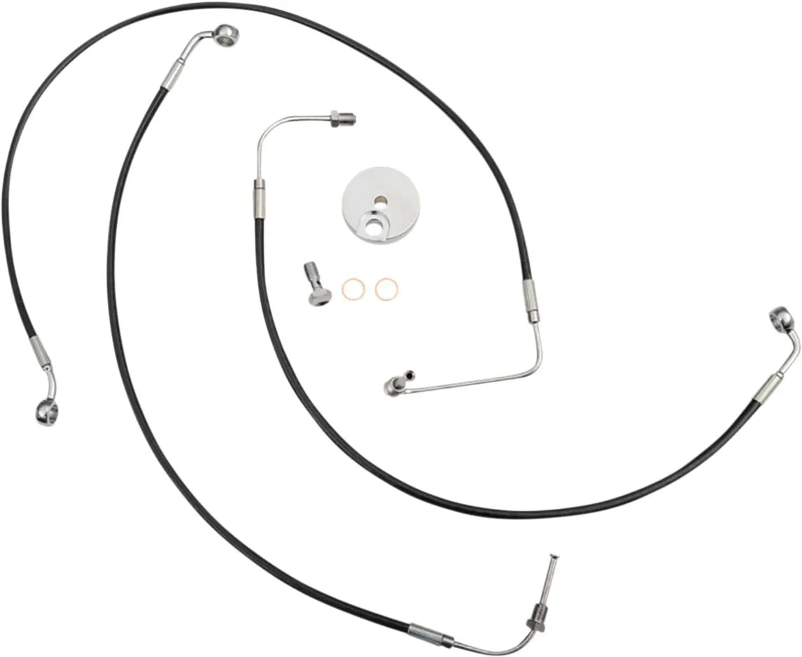 La Choppers Black Braided Brake Line Kit With Abs