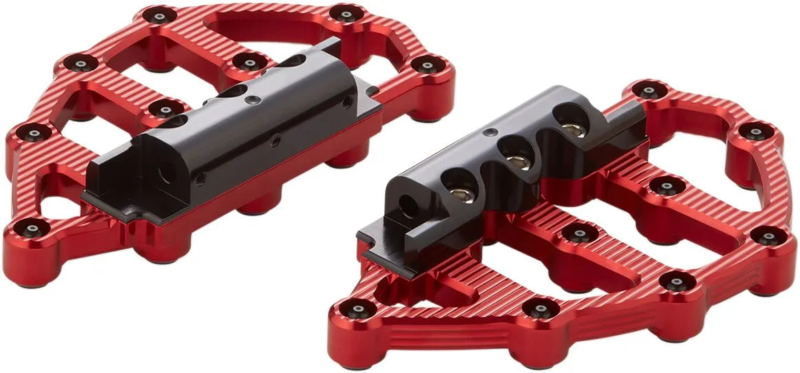 Arlen Ness Mx Billet Floorboards - Red Anodized