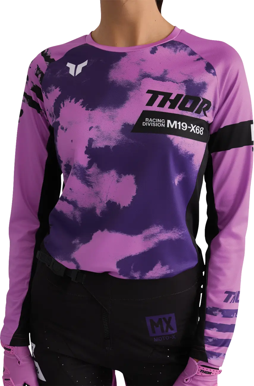 Thor Women's Launchmode Bleach Jersey - Black/Purple/White