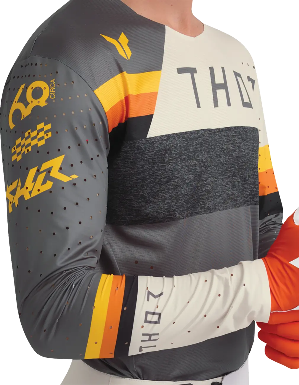 Thor Sportmode League Jersey - Yellow/White/Orange/Charcoal Gray