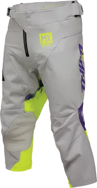 Thor Youth Launchmode Bleach Racewear Pants - Gray/Purple/Acid Yellow