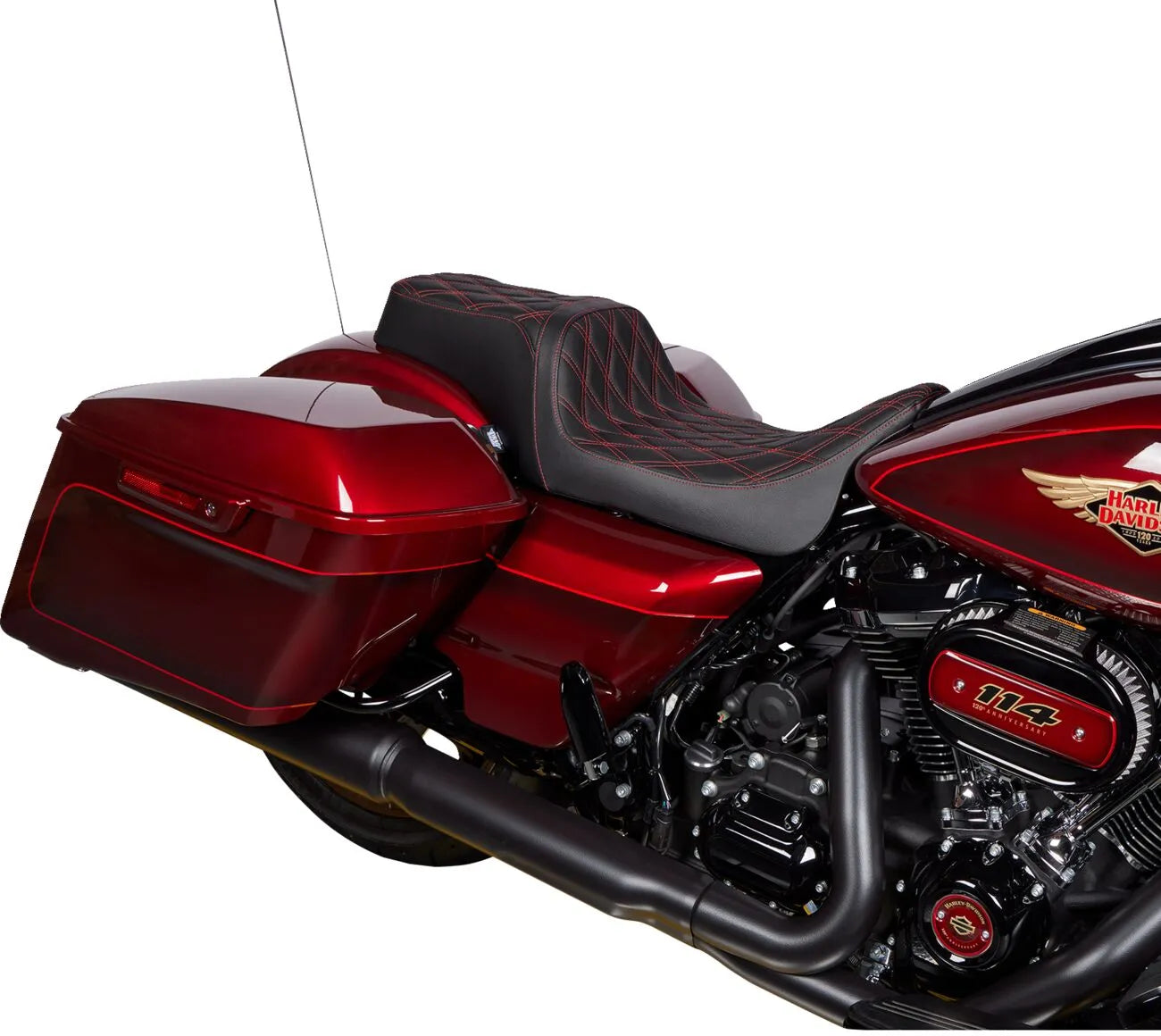 Drag Specialties Predator Seat - 1-up, Black/red