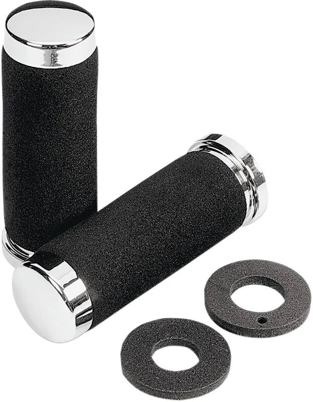 Parts Unlimited Cruiser Grips - Black Chrome